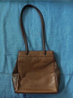 Nine West Chocolate Brown Leather Shoulder Tote
